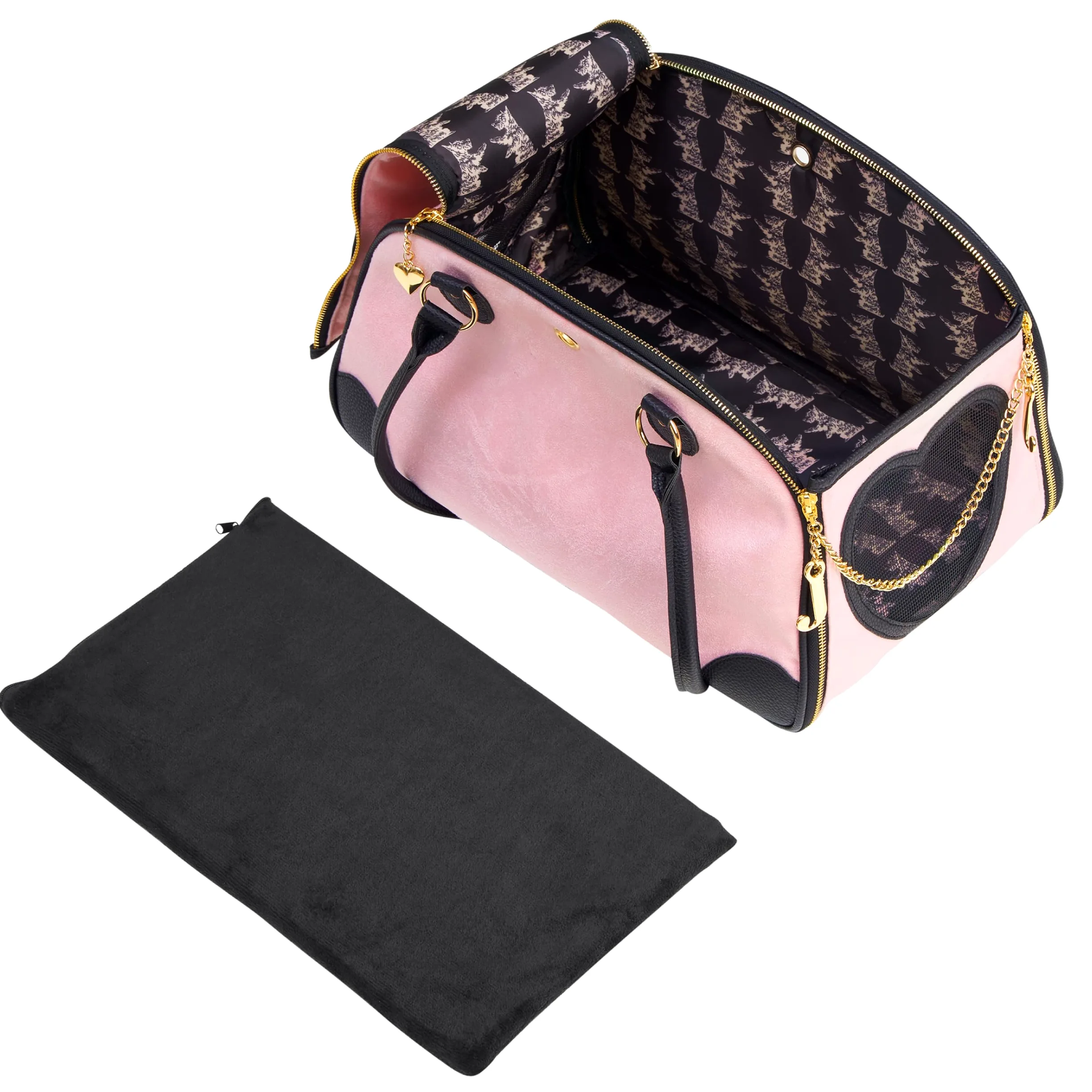 Juicy Couture Give Me Treats - Elegante Bolsa de Viaje Rosa para Perros y Gatos pequeños