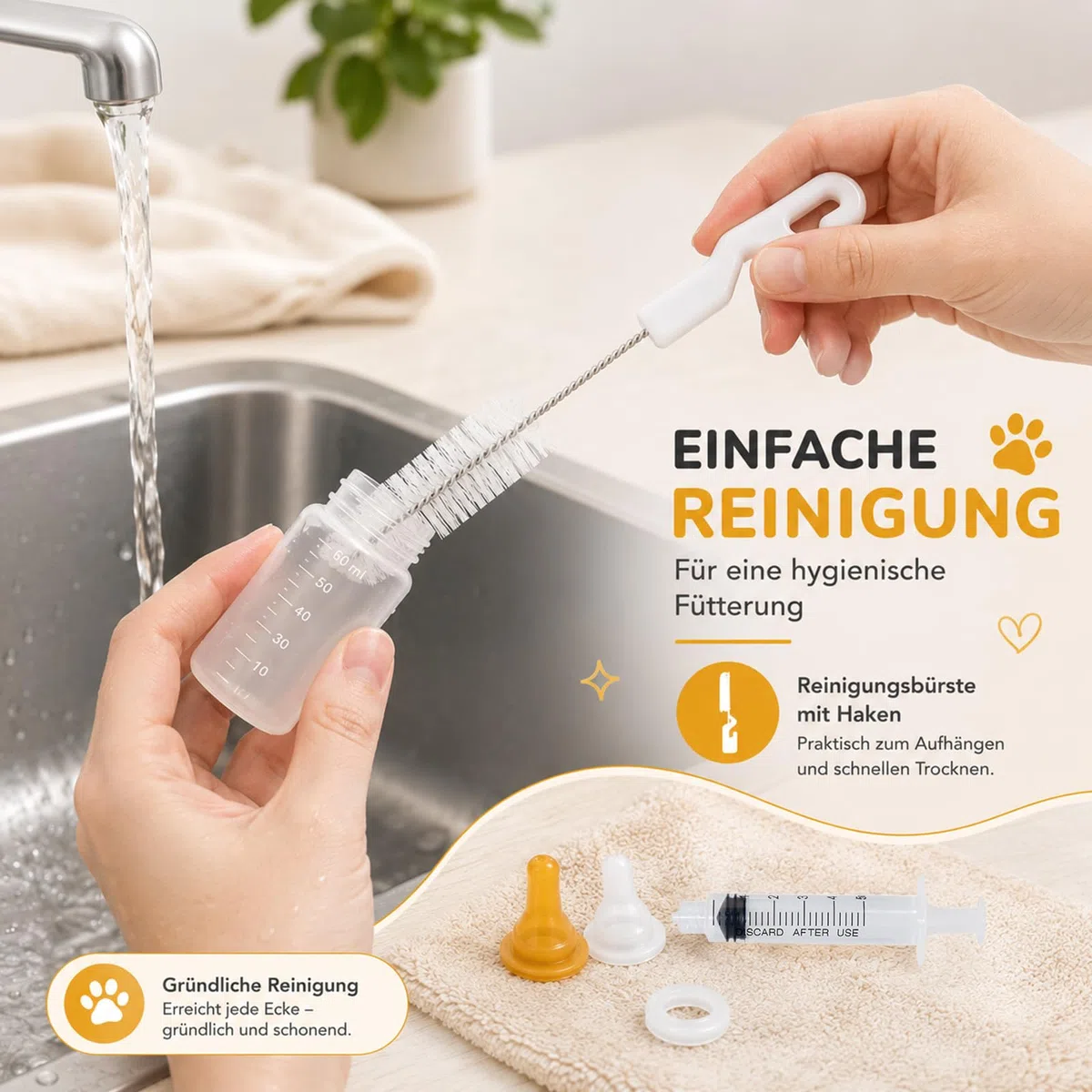Botella de cría para mascotas, leche para cachorros, botella de cría para cachorros de perros, botón a presión, pastillero, jeringa, dispositivo de alimentación, tetina, alimentador de pezones