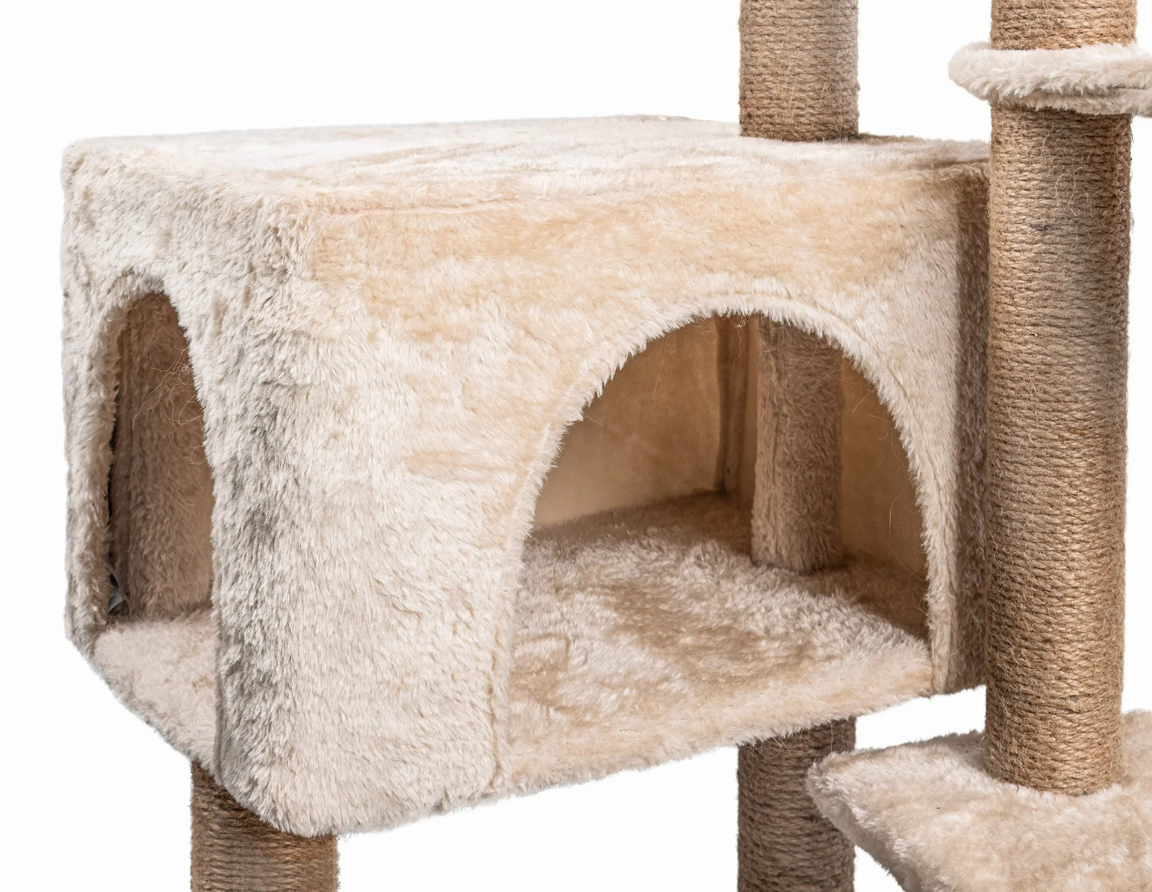 HOMIDEC Árbol Rascador para Gatos, 145cm, Torre de Escalada Estable con Varios Niveles, Actividades para Gatos con 7 Postes de sisal, 5 Plataformas, 2 nidos
