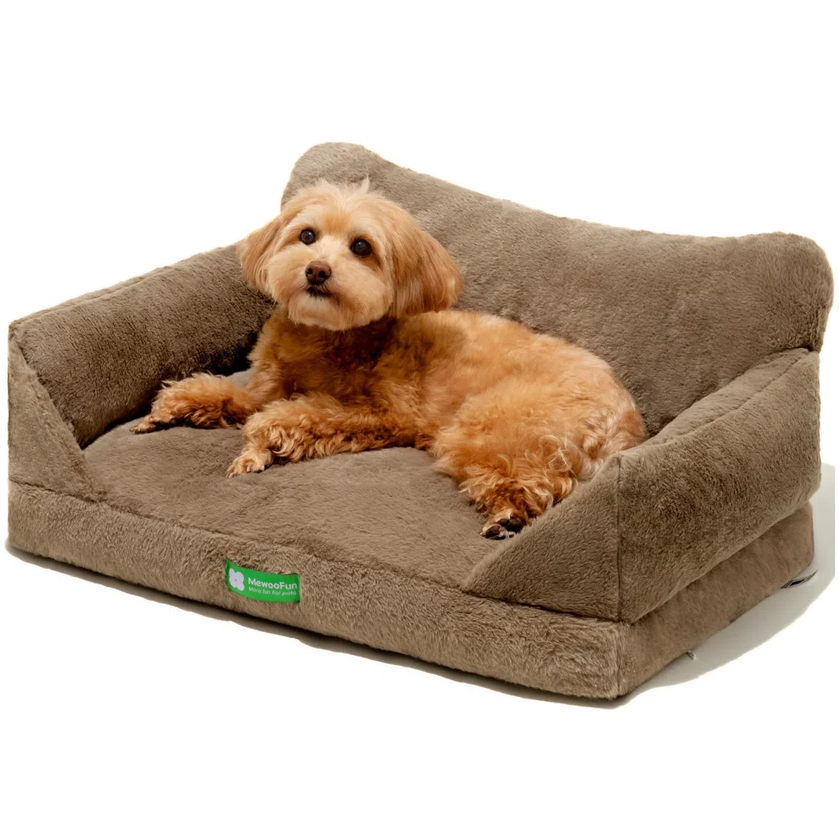 MEWOOFUN Sofá para gatos de interior con funda extraíble lavable y fondo antideslizante para perros pequeños (marrón, 66 x 45 x 35 cm)