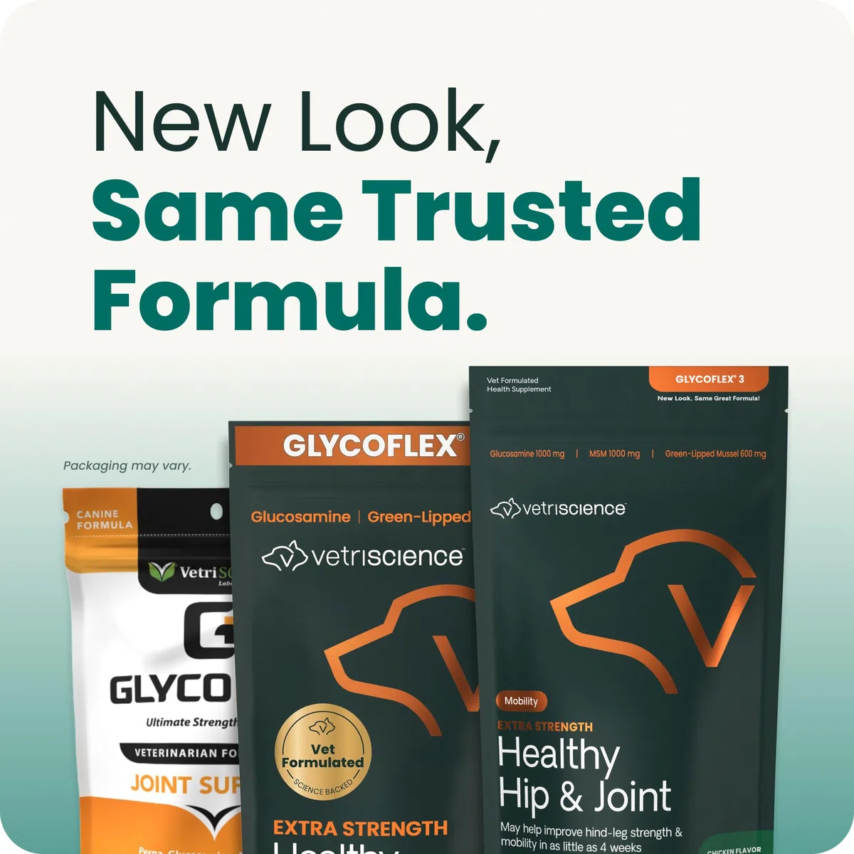 VetriScience - Masticables saludables Extra Fuertes para Cadera y articulaciones, glucosamina GlycoFlex y mejillón de Labios Verdes, suplemento de Apoyo Articular para Perros, promueve la Movilidad y
