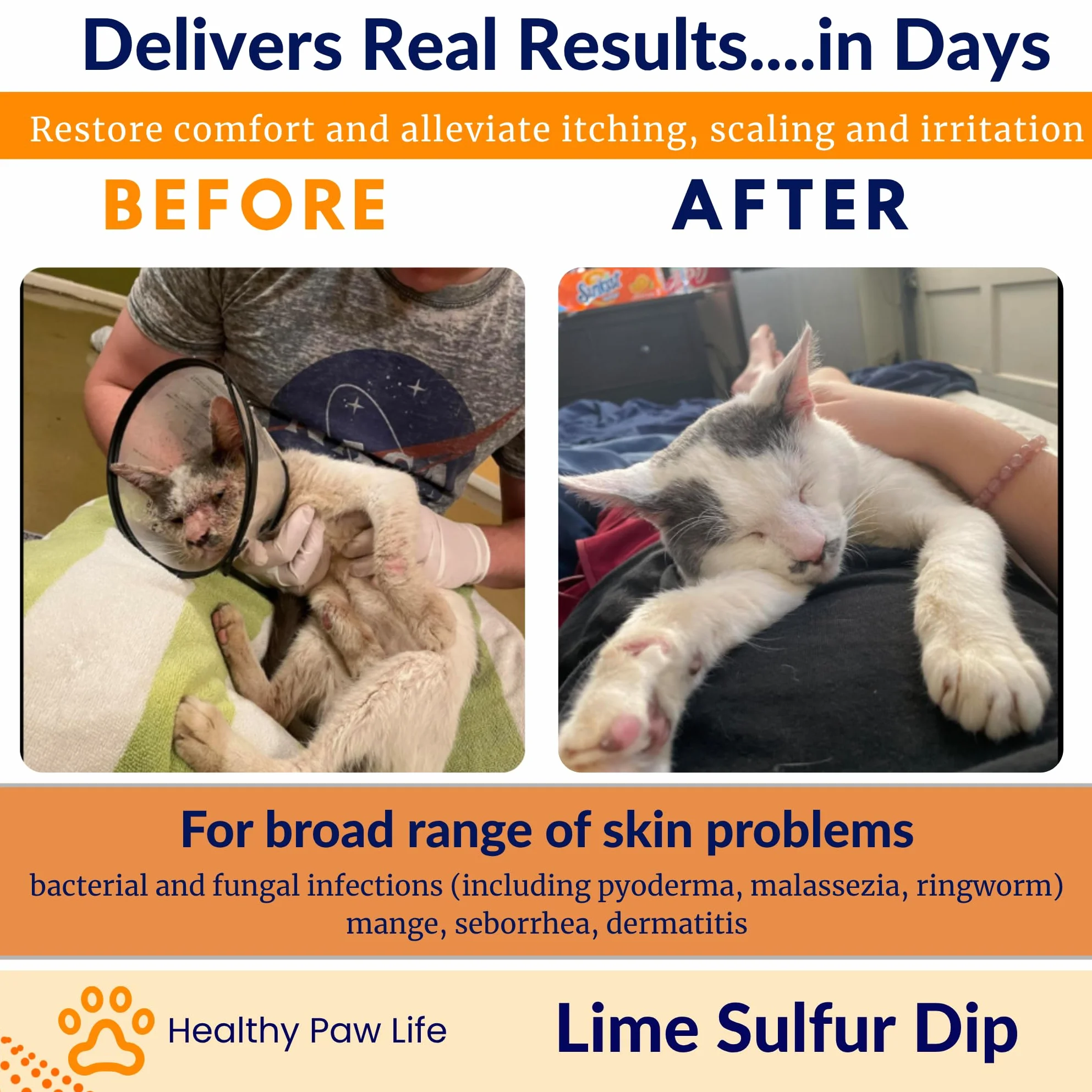 Healthy Paw Life - Lima y azufre Dip - Cuidado de mascotas para piel seca y con picazón - Fórmula extra fuerte - Solución segura para perros, gatos, cachorros, gatitos, caballos (1 galón)