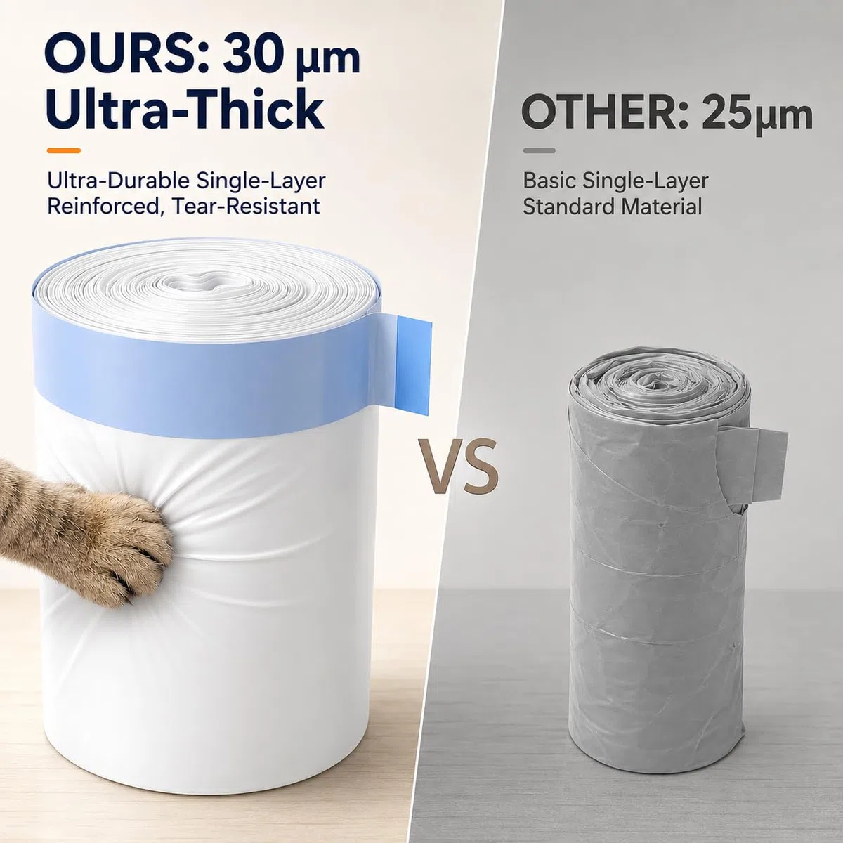 60 bolsas de basura autolimpiables para gatos, compatibles con caja de arena para gatos M1 con parte superior abierta y autolimpiante