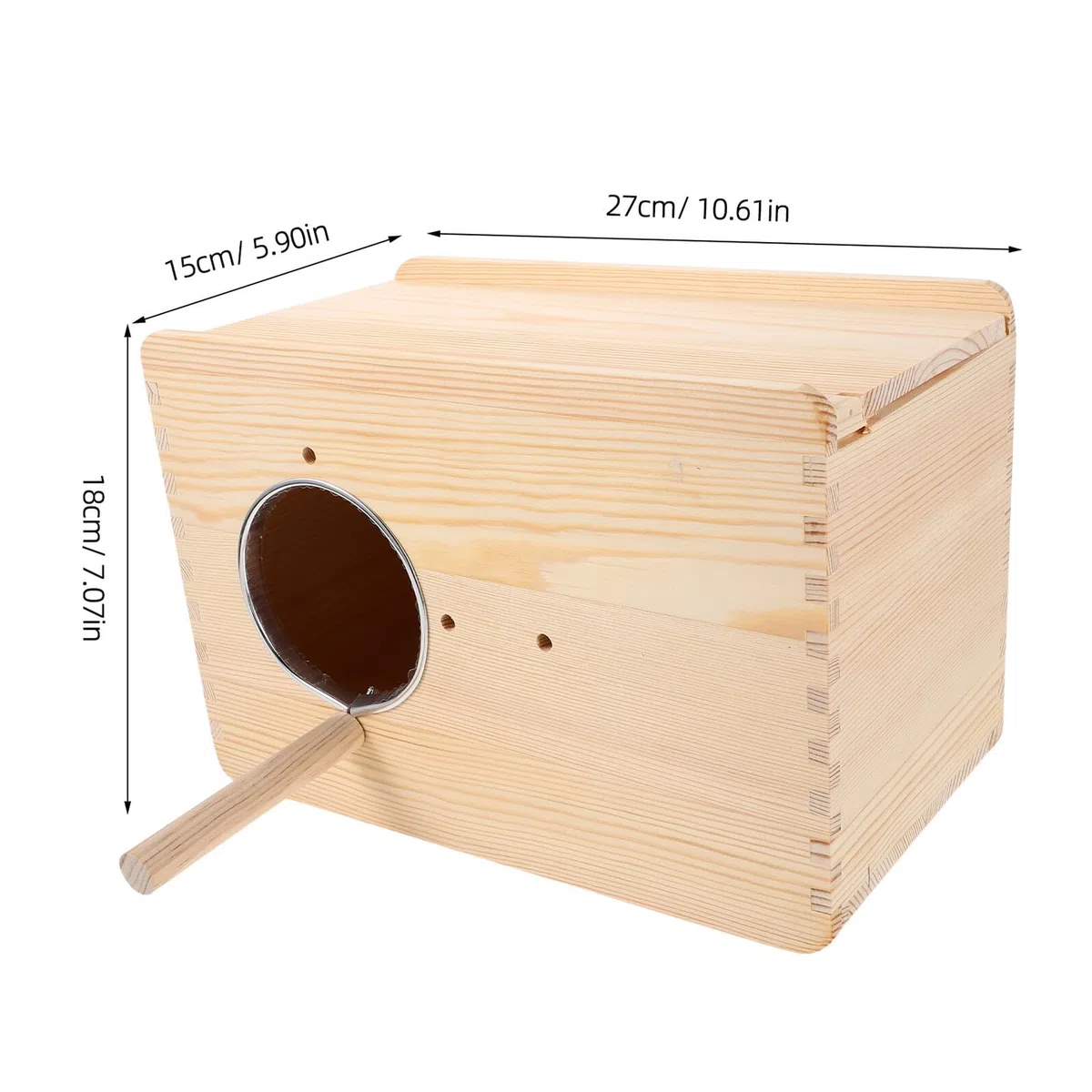SHOWERORO Caja Nido para Loros de Madera Maciza con Aislamiento Térmico Diseño Colgante Seguro y Espacioso para Periquitos Ninfas y Aves Pequeñas