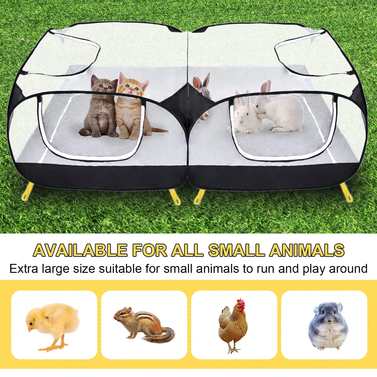 Coolty Parque de Animales Pequeños, Corral Grande de Ejercicio, Jaula para Patio de Pollo, Patio, Parque, Gatito, Conejos, Gallinas de Pato