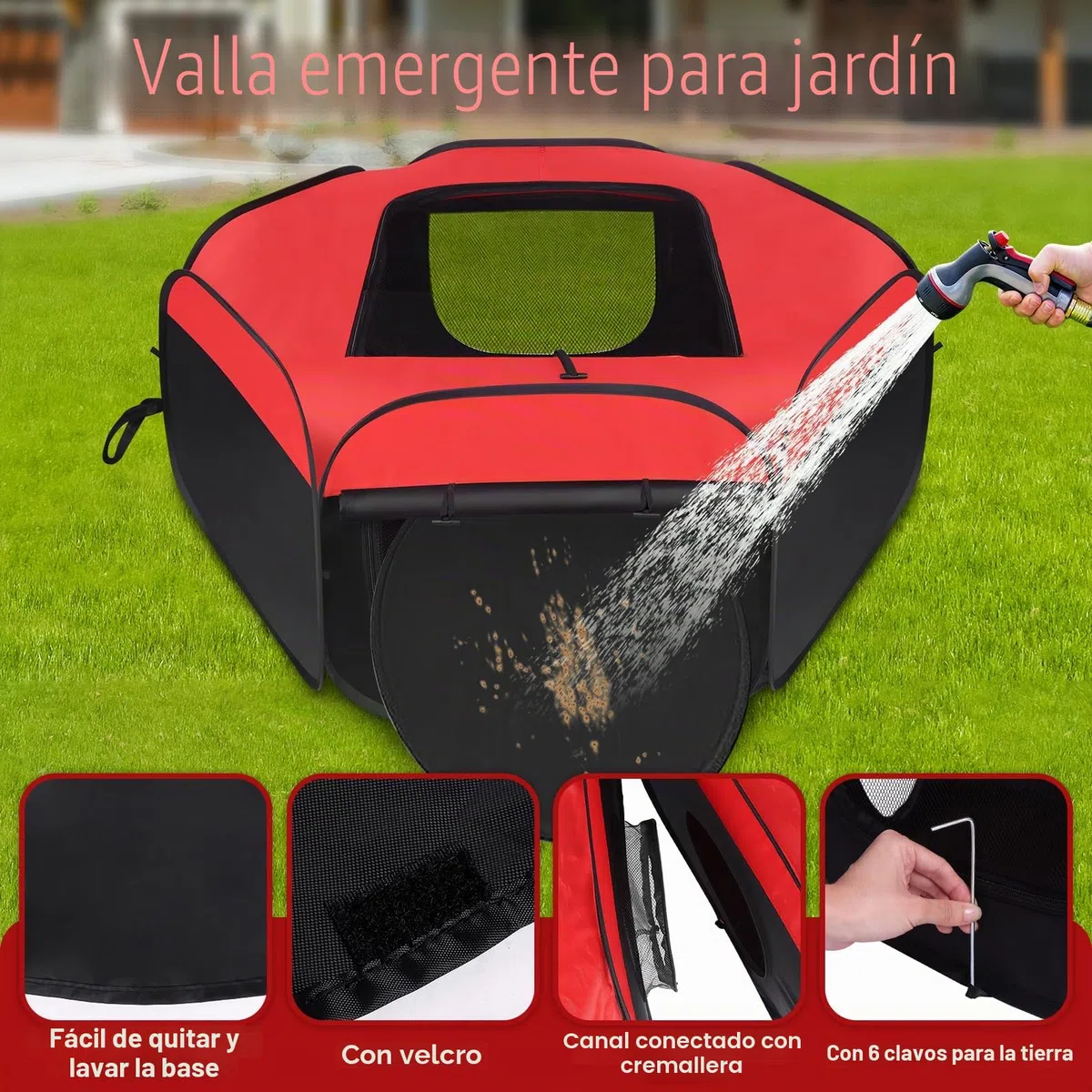 2 Piezas Corralitos para Animales Pequeños, Caja Incubadora para Pollitos, Jaula para Mascotas con Cubierta y Cremalleras, Plegable, Valla portátil Repelente al Agua para Interior & Exterior