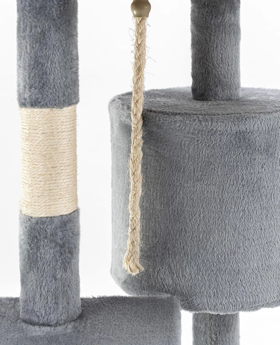 lionto Árbol rascador para Gatos Altura 112 cm, Gris Claro
