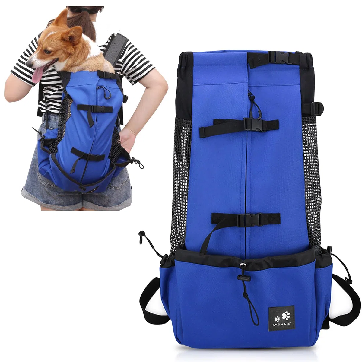 PETCUTE Mochila para Perros Bolsa transportin Perro Transpirable Transportar Perros Gatos Mascotas Mochila Portaperro Transportadoras Bolsa para Caminatas Portátil Viaje hasta 16,5kg