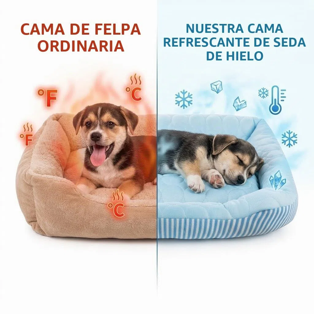 Cama de Refrigeración para Perros Grandes, Medianos y Pequeños, Alfombrilla de Refrigeración para Perros con Tela de Seda Helada Auto-refrigerante, Lavable, Cama de Verano para Mascotas para Interior