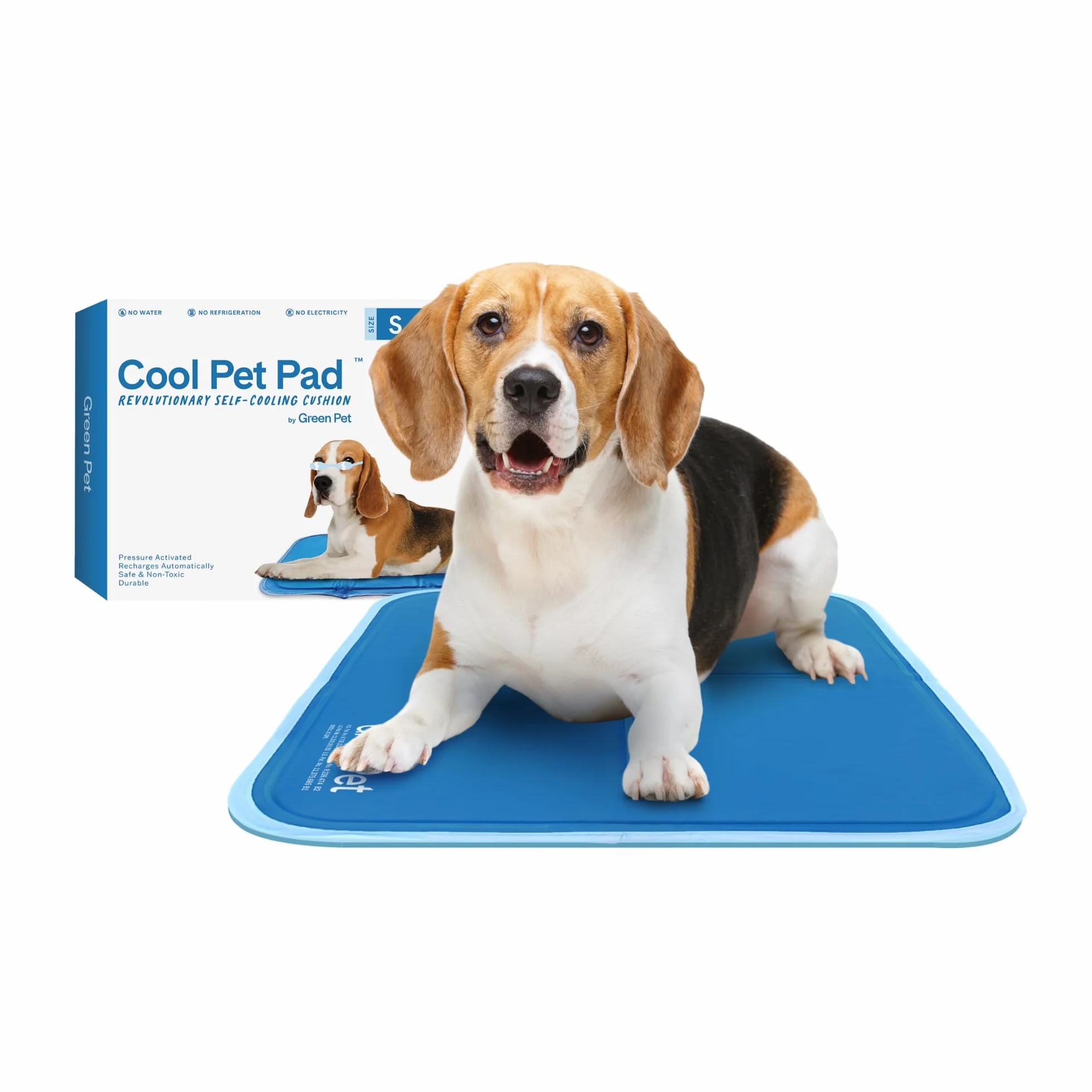 THEGREENPETSHOP - Tapete de refrigeración para Perros, pequeño, Activado por presión, para Perros y Gatos, tamaño para Mascotas pequeñas (9 a 20 Libras). Gel no tóxico, no Necesita Agua para Esta