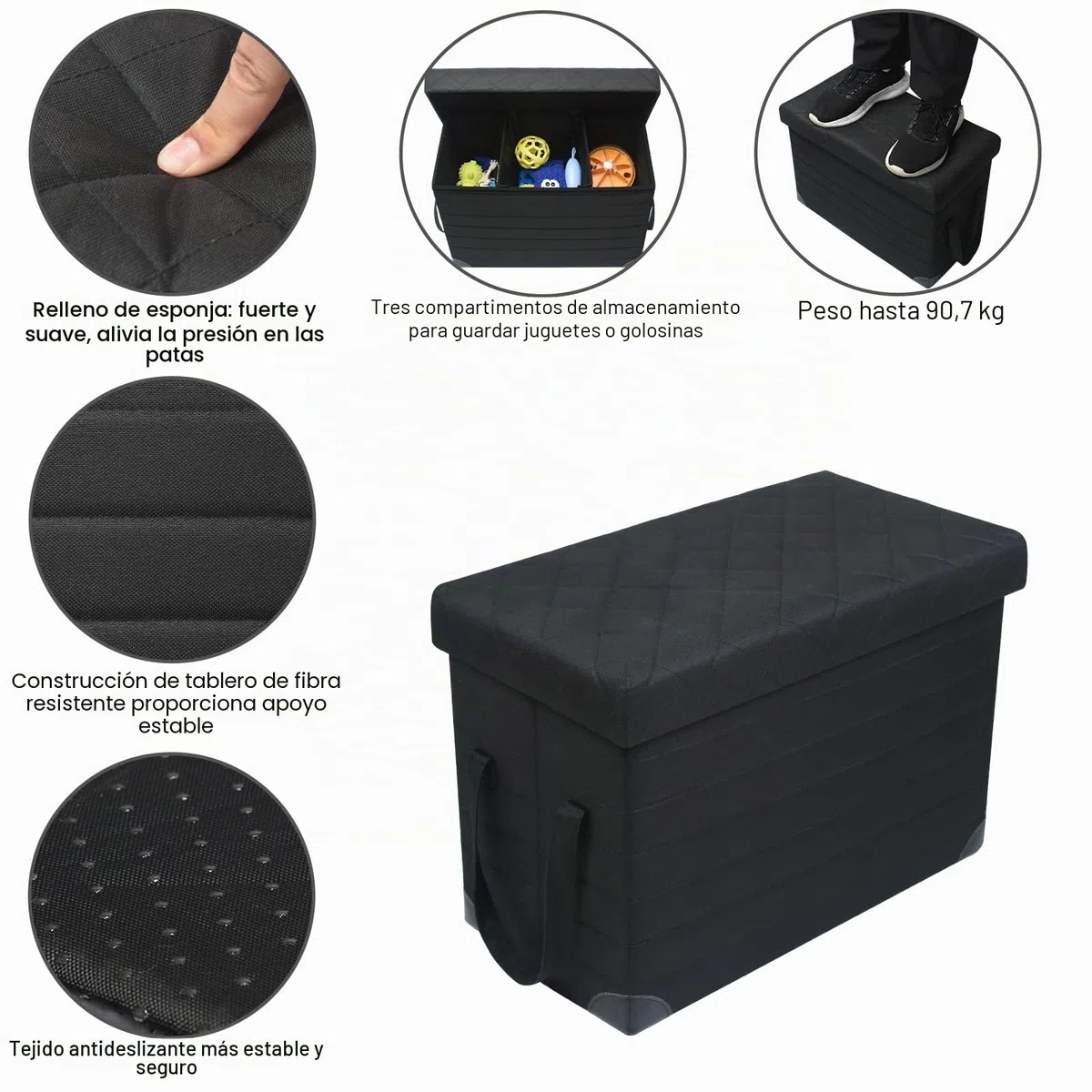 LIONROGE Extensor de Asiento Trasero de Coche para Perros Grandes de hasta 200 Libras, Extensor de Asiento Trasero y Delantero con Almacenamiento, Evita Que Tus Perros se caigan del Asiento