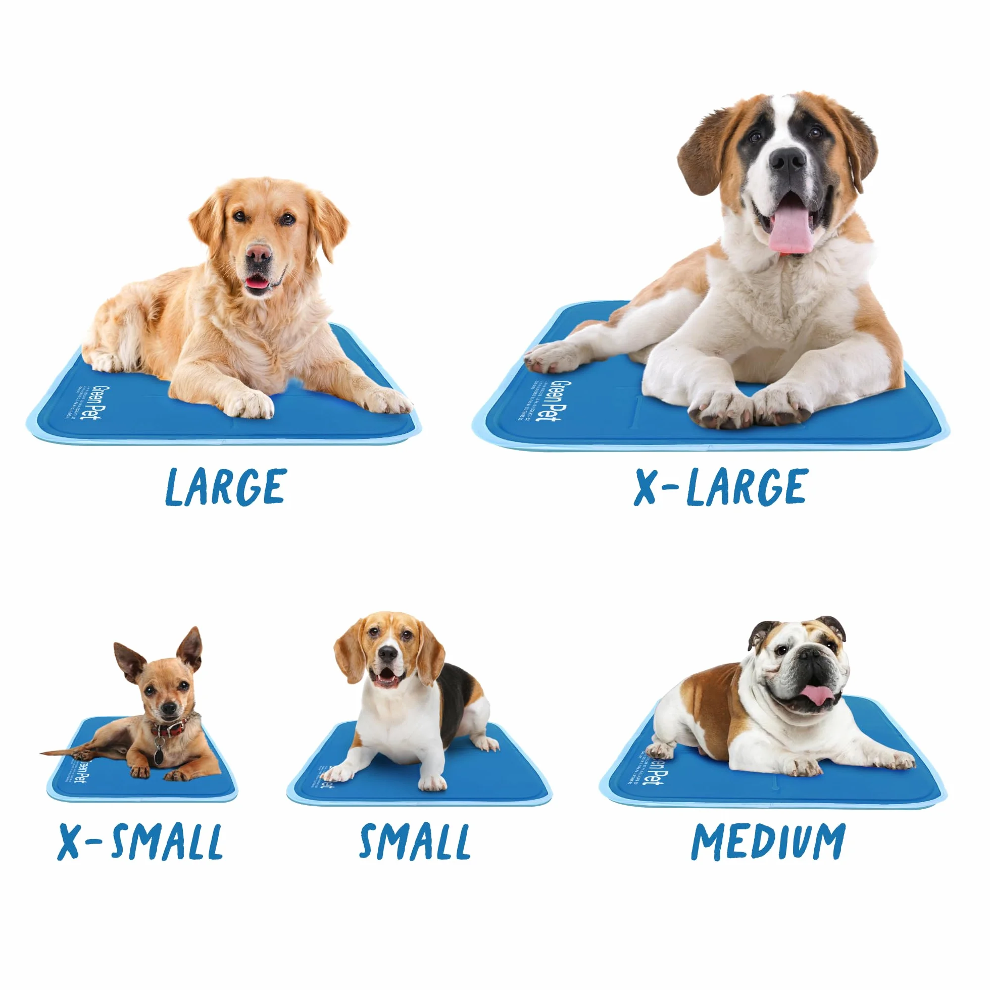 THEGREENPETSHOP - Tapete de refrigeración para Perros, pequeño, Activado por presión, para Perros y Gatos, tamaño para Mascotas pequeñas (9 a 20 Libras). Gel no tóxico, no Necesita Agua para Esta