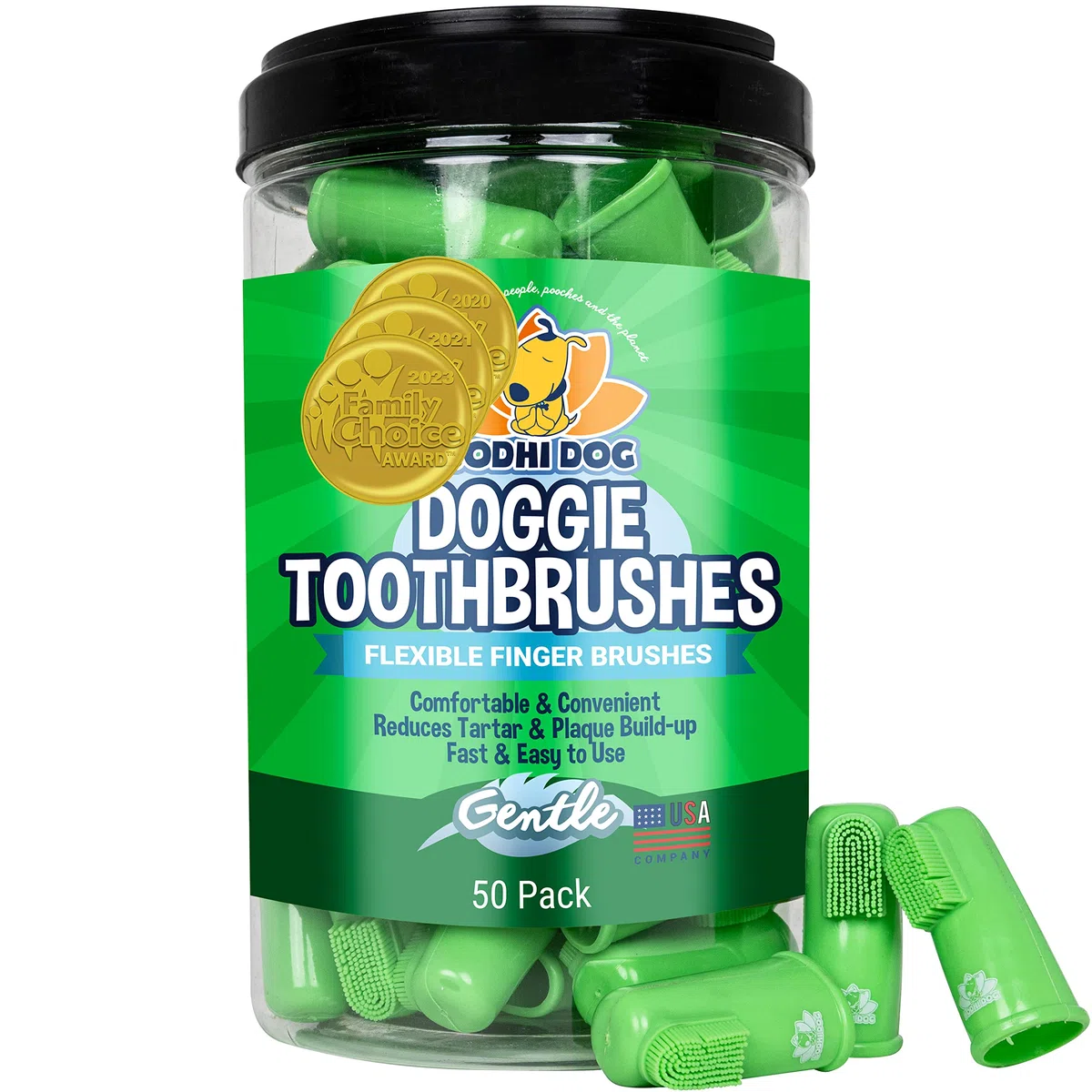 Cepillos de dientes desechables suaves para perros | Cepillo de dientes suave de alta calidad con cerdas de silicona para cuidado dental y oral de mascotas y encías