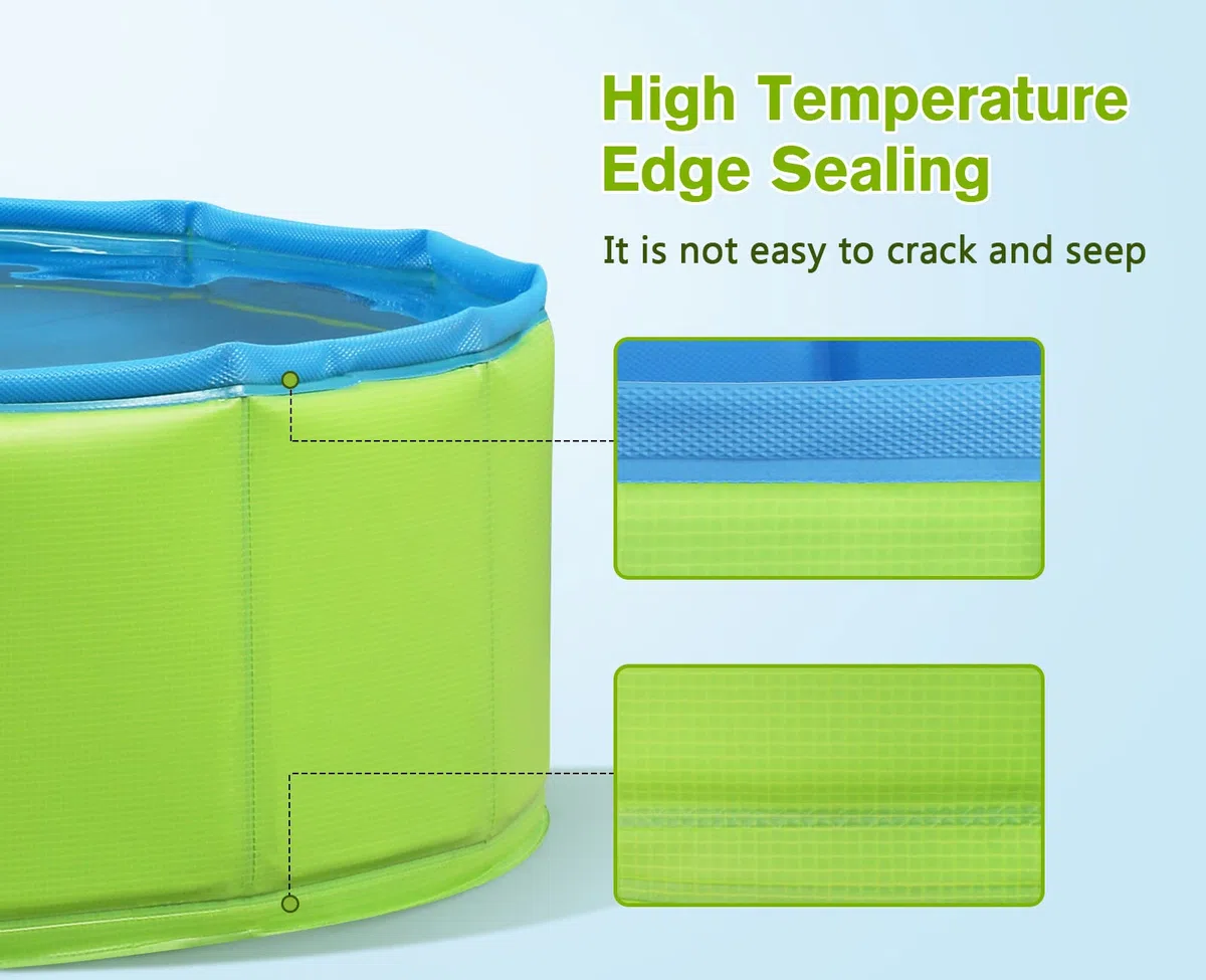 Pecute Piscina para Perros Bañeras Mascotas Pequeños Medianos y Grandes Desmontables Plegable PVC Antideslizante y Resistente al Desgaste para Exterior y Jardín