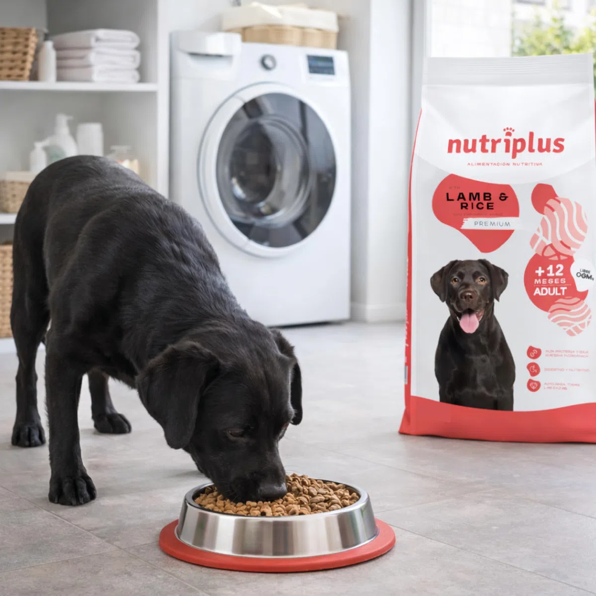 Pienso para Perros Adultos de Cordero Premium - Dieta Hipoalergénica y Cuidado Digestivo - Sin OGM Saco 12 Kg Rico en Hierro y Proteína