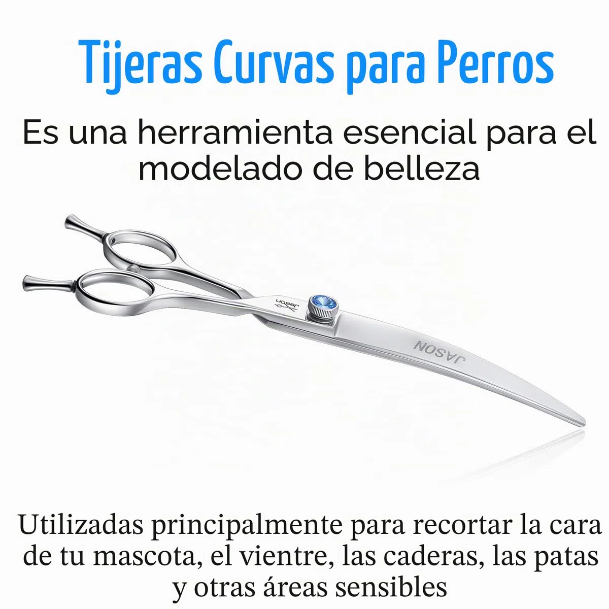 JASON Tijeras curvas de 7 pulgadas para perros Tijeras profesionales para perros y gatos de acero inoxidable 440C