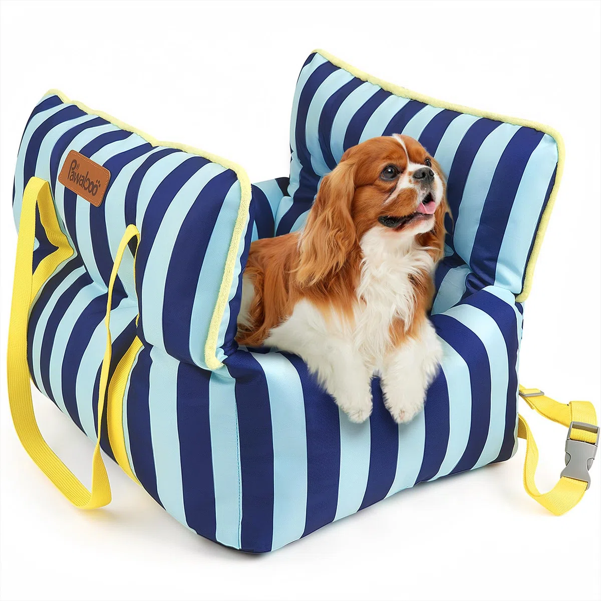 Pawaboo Asiento de Coche para Perros Mascotas, Transportín de Coche Perros con Hebilla Fija y Correa de Seguridad para Cachorros de hasta 25lbs, Cama Perro Coches Resistente al Agua
