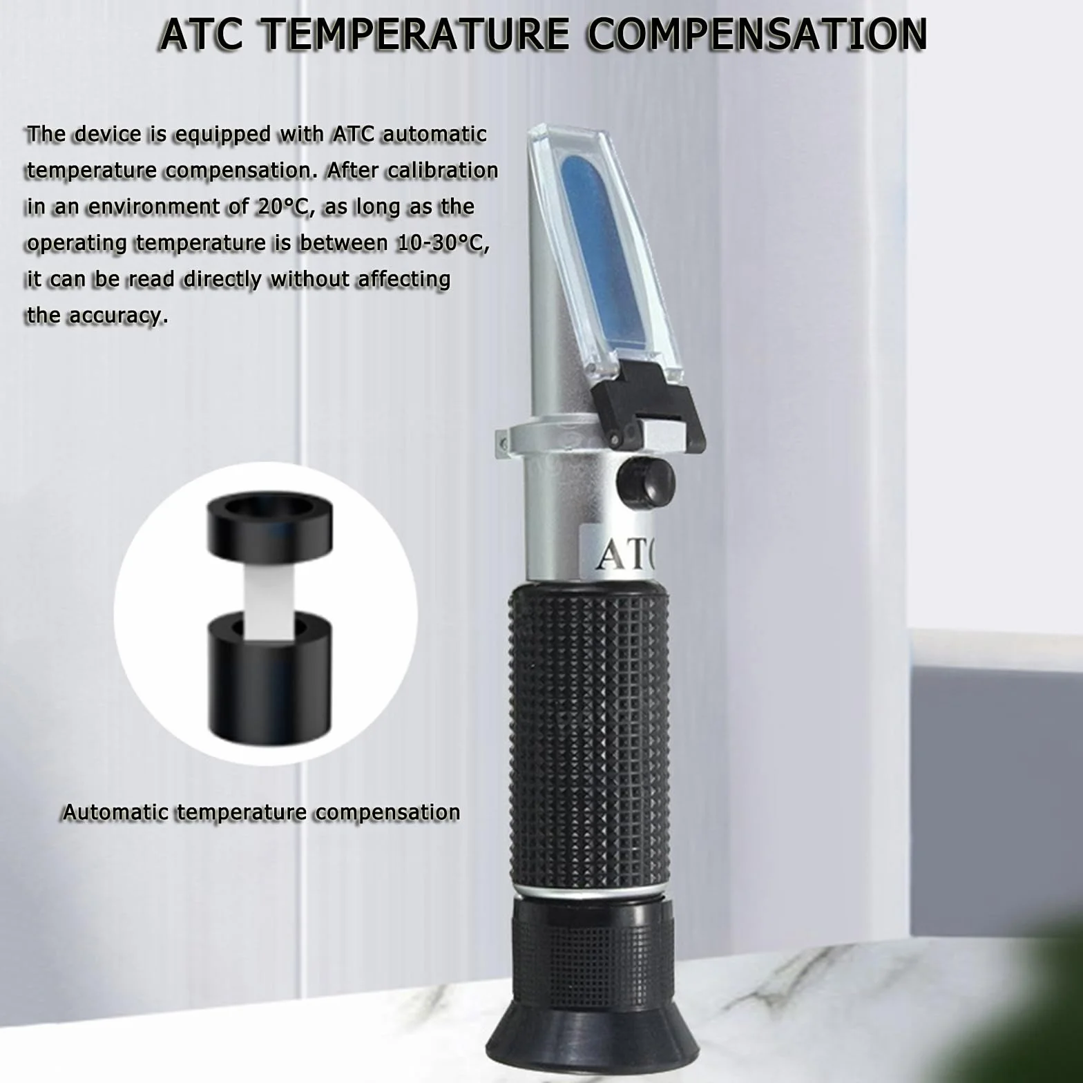 Refractómetro de cloruro de sodio, refractómetro de salinidad 0-100%, probador de agua salada portátil, hidrómetro ATC 0-100 ppt, salinómetro hecho de cobre monitoreo,Salinity Refractometer-1PCS