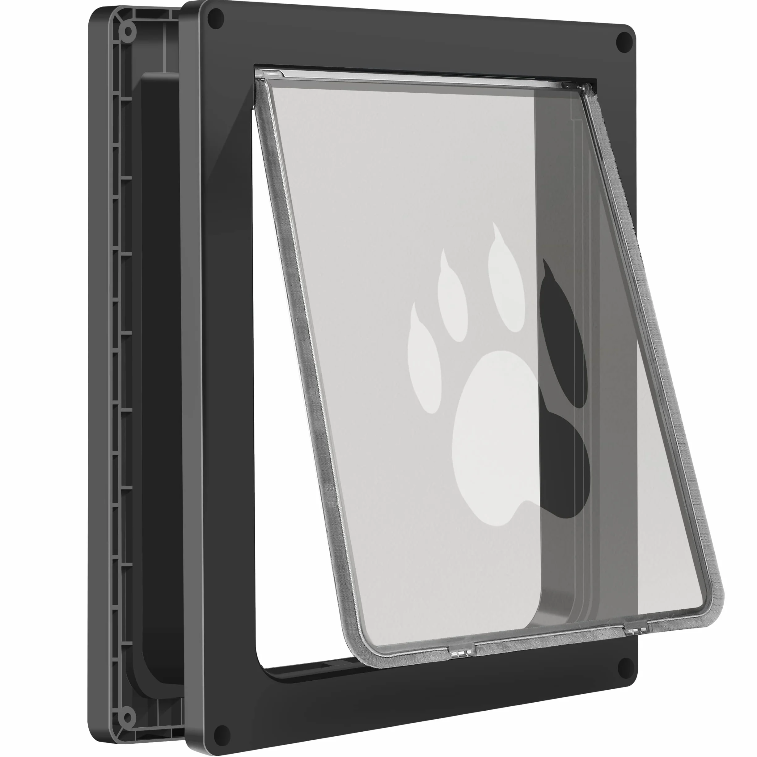 CEESC Puerta para mascotas para perros de hasta 45 lb, puerta resistente a la intemperie para gatos y perros, duradera, panel de cierre a presión incluido, adecuada para puertas interiores y
