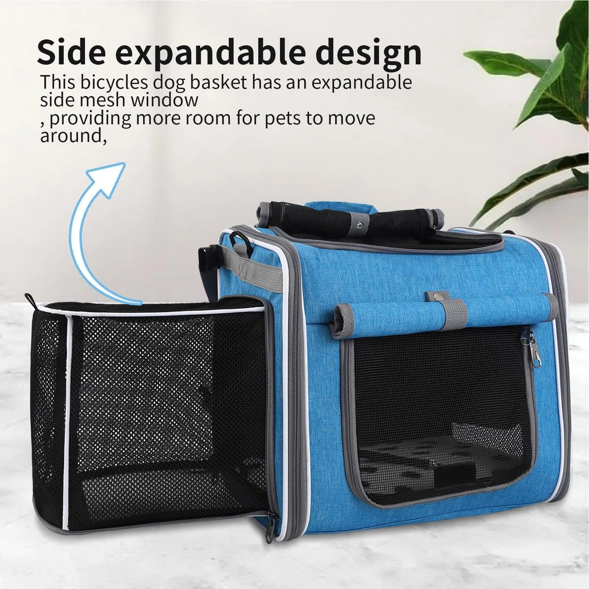 Cesta para Perros en Bicicleta, Transportín Delantero para Perros en Bici, Mochila Ajustable con Ventilación para Excursiones Y Paseos