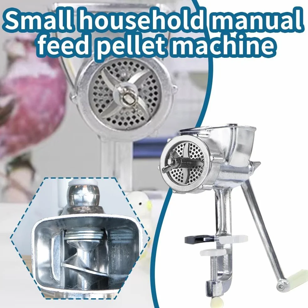 Máquina de pellets de alimentación manual, herramienta de procesamiento de extrusión para el hogar, pequeña y pequeña, para alimentar peces y mascotas y pájaros