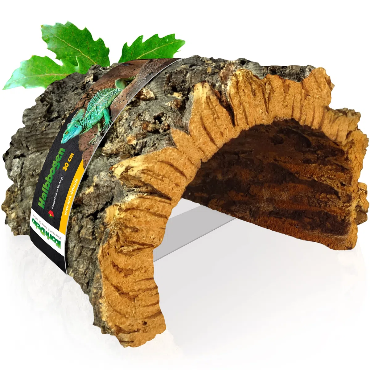 Kork-Deko Corteza de Corcho: Cueva de Corcho (Medio Arco) Parte Inferior Abierta, 30 cm, Altura Interior Aprox. 12 cm