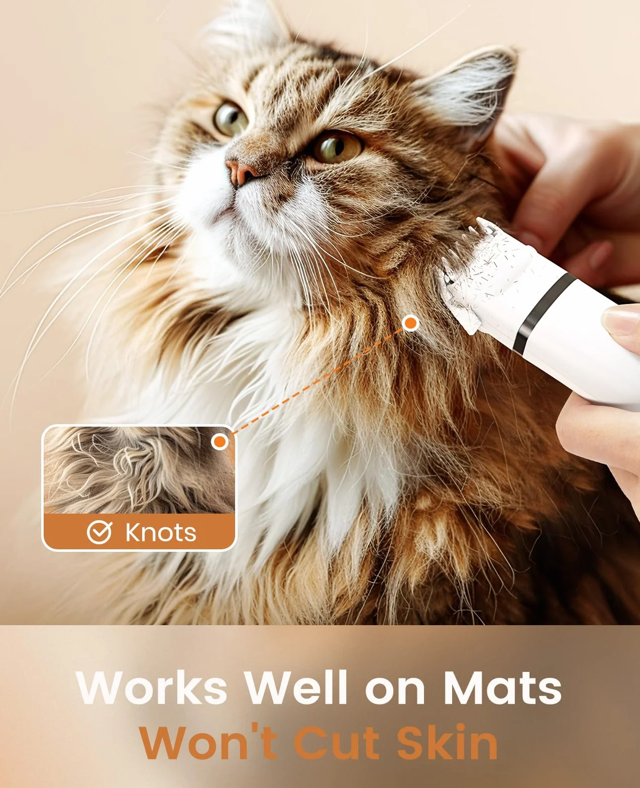 oneisall Kit de aseo 3 en 1 para gatos y patas de perro, recortadora inalámbrica de bajo ruido para pelo enmarañado, cortadora de mascotas de 2 velocidades para patas, piernas, cara, caderas