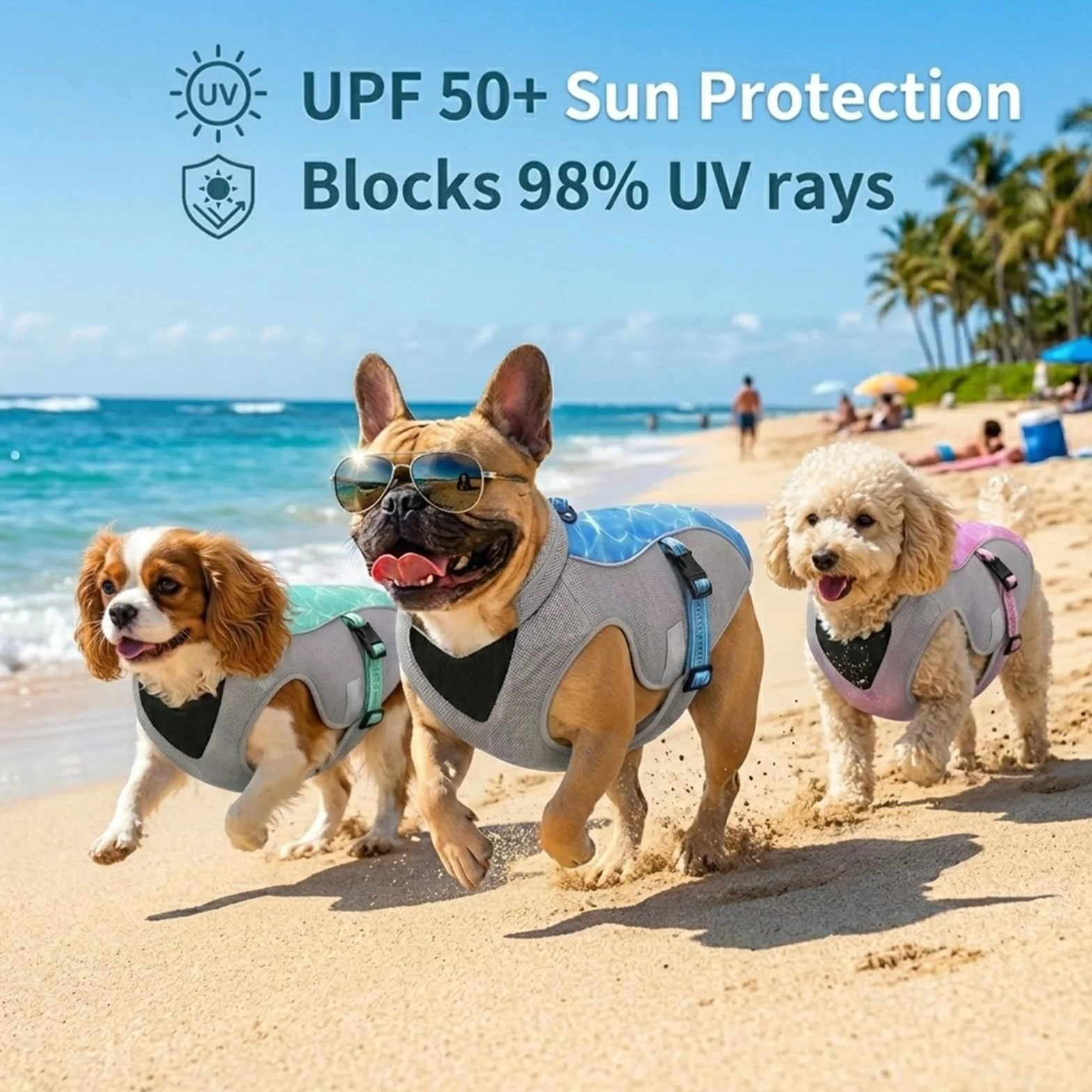 Pequeños Chaleco Refrescante para Perros Arnés Reflectante Para Perros Chaqueta Refrescante, Abrigo Fresco y Cómodo Para Perros, Seguridad a Prueba de Sol y Tecnología de Evaporación de Pantano