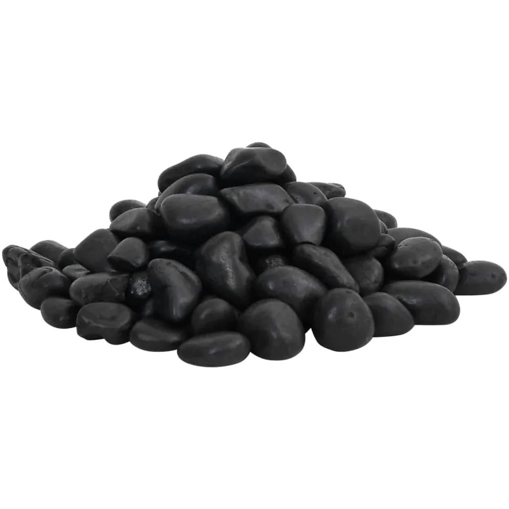 Piedras pulidas negras de 25 kg, 2 a 5 cm, para acuarios, para paisajismo y decoración de suelos, decoración de terrarios con aspecto natural