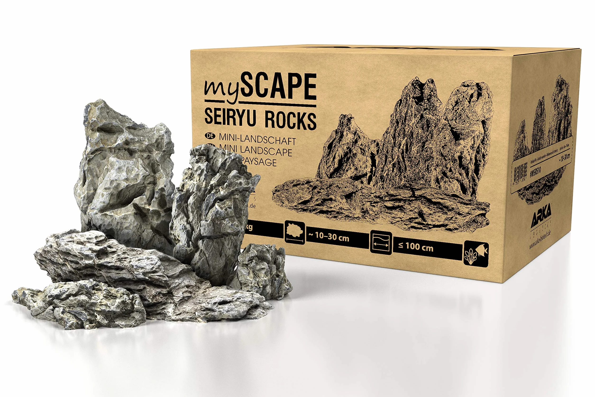 ARKA mySCAPE-Rocks Seiryu - 10 kg Mix - Rocas Naturales para la decoración Creativa de acuarios de Agua Dulce y terrarios, Ideales para Plantar.