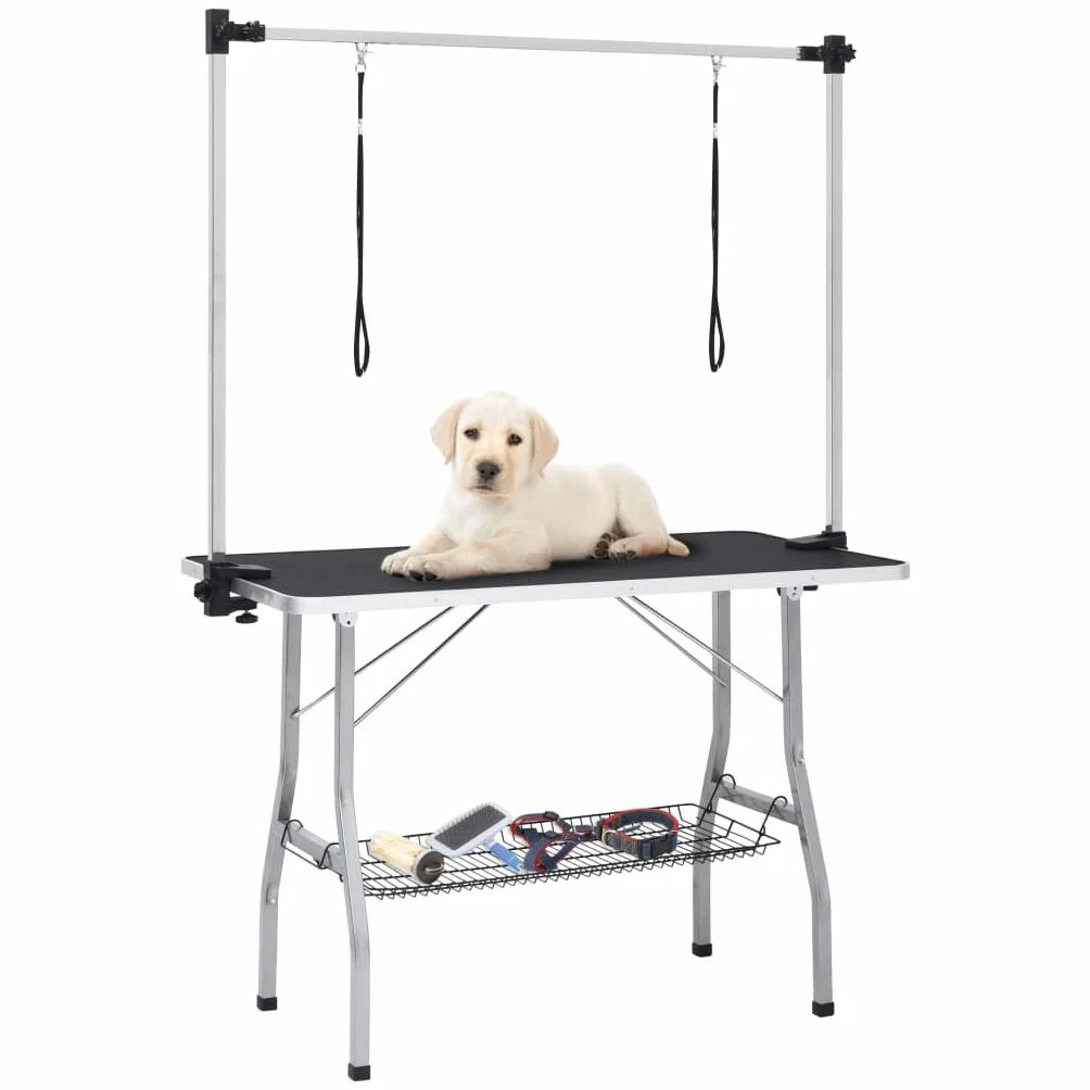 Genérico Mesa de Aseo para Perros Ajustable con 2 Lazos y Cesta,Producto para Mascotas y Animales,Productos para Mascotas,Productos de higiene para Mascotas,171070