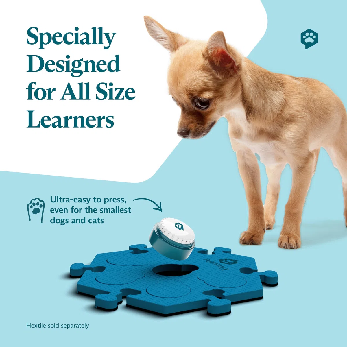 FluentPet Botón de voz con sonido más claro hacia arriba, botones grabables con baterías incluidas y audio premium para perros y gatos, botones de entrenamiento fáciles de presionar (6)